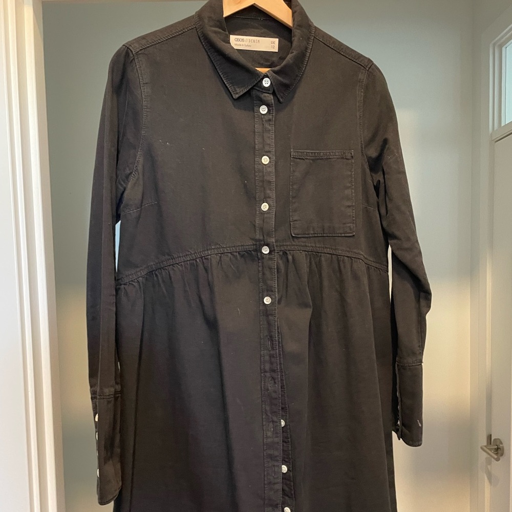 ASOS maternity dress in black denim canvas